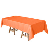 60"x102" Orange Polyester Rectangular Tablecloth