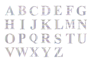 Sparkling Iridescent Alphabet Stickers for Customizable Event Decor
