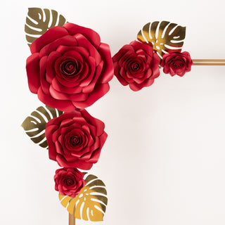 <h3 style="margin-left:0px;"><strong>Versatile Red 3D Rose Flowers and Gold Monstera Palm Leaves: Perfect for Any Theme</strong>