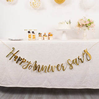 Elevate Your Anniversary Celebration with a Stunning Gold Foil Banner