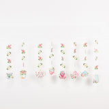 8 Pack Double Sided Floral Tea Party Paper Garland 40inch Pre-Assembled Mixed Teapot Banner Hanging