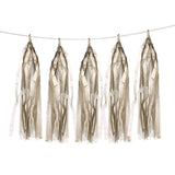 12 PCS Pre-Tied Paper Fringe Tassel Garland, Paper Tinsel Curtains - Antique Gold#whtbkgd