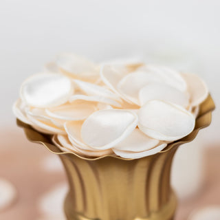 Create a Captivating Ambiance with Shiny Ivory Flower Table Decorations