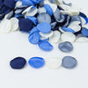 400 Pack | Matte Dusty Blue Mix Life-Like Flower Petals, Petal Round Table Confetti#whtbkgd