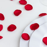 400 Pack | Matte Red Life-Like Flower Petals, Silk Rose Petal Round Table Confetti