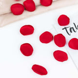 400 Pack | Matte Red Life-Like Flower Petals, Silk Rose Petal Round Table Confetti