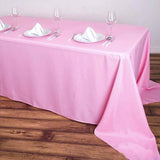 90x156 inches PINK Polyester Rectangular Tablecloth