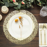 10 Pack | 13inch Metallic Gold Sequin Mesh Table Placemats