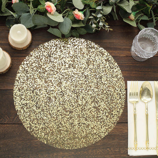 Add Elegance to Your Table with Metallic Gold Sequin Placemats