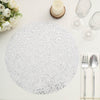 10 Pack | 13inch Metallic Silver Sequin Mesh Table Placemats