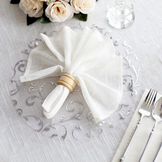 Create a Stunning Table Setting with Metallic Silver Sheer Organza Placemats