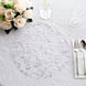  10 Pack Metallic Silver Sheer Organza Dining Table Mats with Embossed Foil Flower Design