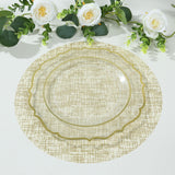 10 Pack Metallic Gold Glitter Mesh Round Table Mats, 13inch Polyester Dining Placemats