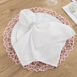 6 Pack Blush Woven Fiber Disposable Placemats, Round Table Mats 15inch