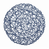 Blue woven decorative orb sculpture on white background#whtbkgd