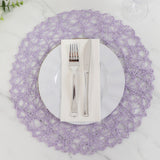 6 Pack Lavender Lilac Woven Fiber Disposable Placemats, Round Table Mats 15inch