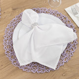 6 Pack Lavender Lilac Woven Fiber Disposable Placemats, Round Table Mats 15inch