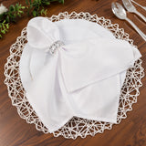 6 Pack White Woven Fiber Disposable Placemats, Round Table Mats 15inch