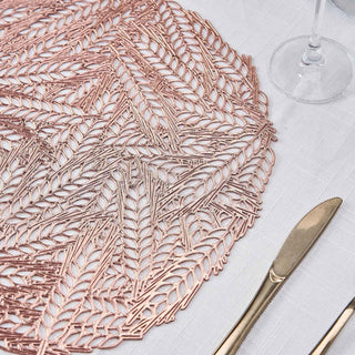 Add a Touch of Glamour with Rose Gold Metallic Non-Slip Placemats