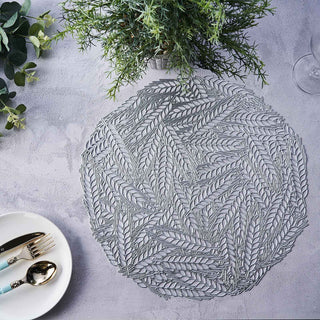 Elevate Your Table Setting with Silver Metallic Non-Slip Placemats