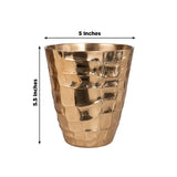 Bronze textured vase, 5 inches wide and 5.5 inches tall with dimensions shown