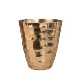 Gold textured metal vase on white background#whtbkgd