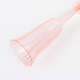 12-Pack Plastic Champagne Flutes Transparent Blush Flared Design - Lightweight Disposable