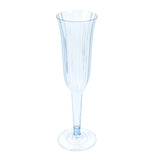 12-Pack Plastic Champagne Flutes Transparent Dusty Blue Flared Design - Lightweight#whtbkgd