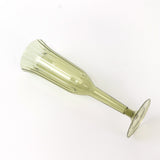 24-Pack Plastic Champagne Flutes Transparent Dusty Sage Green Flared Design - Lightweight Disposable