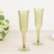 24-Pack Plastic Champagne Flutes Transparent Dusty Sage Green Flared Design - Lightweight Disposable