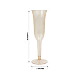 12-Pack Plastic Champagne Flutes Transparent Amber Gold Flared Design - Lightweight