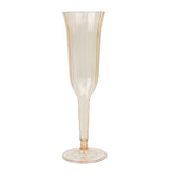 12-Pack Plastic Champagne Flutes Transparent Amber Gold Flared Design - Lightweight#whtbkgd