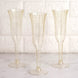 24-Pack Plastic Champagne Flutes Clear Gold Glitter Flared Design - Lightweight Disposable Toasting