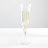 24-Pack Plastic Champagne Flutes Clear Flared Design - Lightweight Disposable Toasting Glasses 6oz