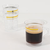 8 Pack 8oz Clear Plastic Coffee Mugs with Gold Stripes, Disposable Tea Cups with Handle - 3.5inch