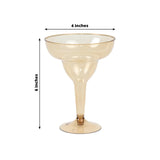 20-Pack Plastic Margarita Glasses Amber Gold - Sturdy Disposable Glasses for Pina Coladas 10oz