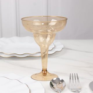 <h3 style="margin-left:0px;">Luxurious Amber Gold Plastic Margarita Glasses