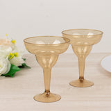 20-Pack Plastic Margarita Glasses Amber Gold - Sturdy Disposable Glasses for Pina Coladas 10oz