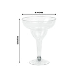 10 Pack | 10oz Clear Plastic Margarita Glasses, Crystal Collection Disposable Dessert Glasses