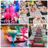 48-Pack 10oz Plastic Margarita Glasses - Assorted Colors, Reusable Cocktail Cups for Parties, Fiesta