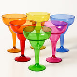 48-Pack 10oz Plastic Margarita Glasses - Assorted Colors, Reusable Cocktail Cups#whtbkgd