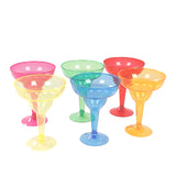 48-Pack 10oz Plastic Margarita Glasses - Assorted Colors, Reusable Cocktail Cups for Parties, Fiesta