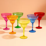 48-Pack 10oz Plastic Margarita Glasses - Assorted Colors, Reusable Cocktail Cups for Parties, Fiesta