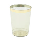 25-Pack Plastic Tumbler Cups Transparent Dusty Sage Green with Gold Rim - Stylish#whtbkgd