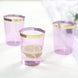 25 Pack Purple Crystal Plastic Tumbler Glasses with Gold Rim, 10oz