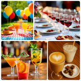 24 Pack Clear Plastic Wine Glasses 6oz Short Stem Disposable Party Cups with Detachable Base