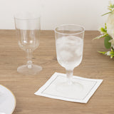 24 Pack Clear Plastic Wine Glasses 6oz Short Stem Disposable Party Cups with Detachable Base