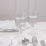 24 Pack Clear Plastic Wine Glasses 6oz Short Stem Disposable Party Cups with Detachable Base