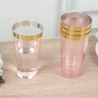 <h3 style="margin-left:0px;"><strong>Luxurious Transparent Blush Plastic Party Cups</strong>