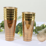 12 Pack Amber Plastic Cups Drinking Tumblers with Gold Rim, 17oz Disposable Party Cups - 5.5inch